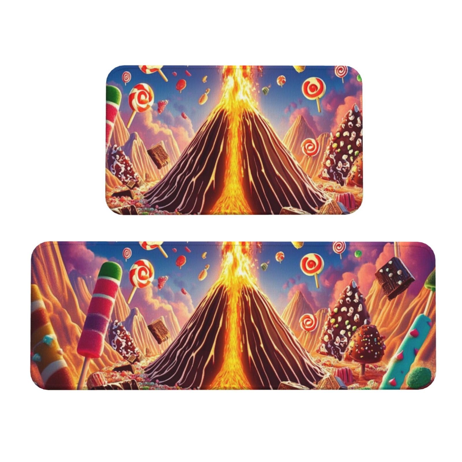 Tapetes acolchados de cocina Chocolate Candy World antideslizantes y lavables