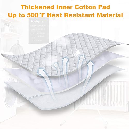 Miniatura 5 de Alfombrilla de planchar para mesa con almohadilla de soporte de hierro, manta de planchado portátil de viaje, cubierta plegable gruesa resistente al