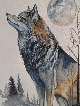 Amazon.co.jp: 水彩画 森のオオカミ : おもちゃ