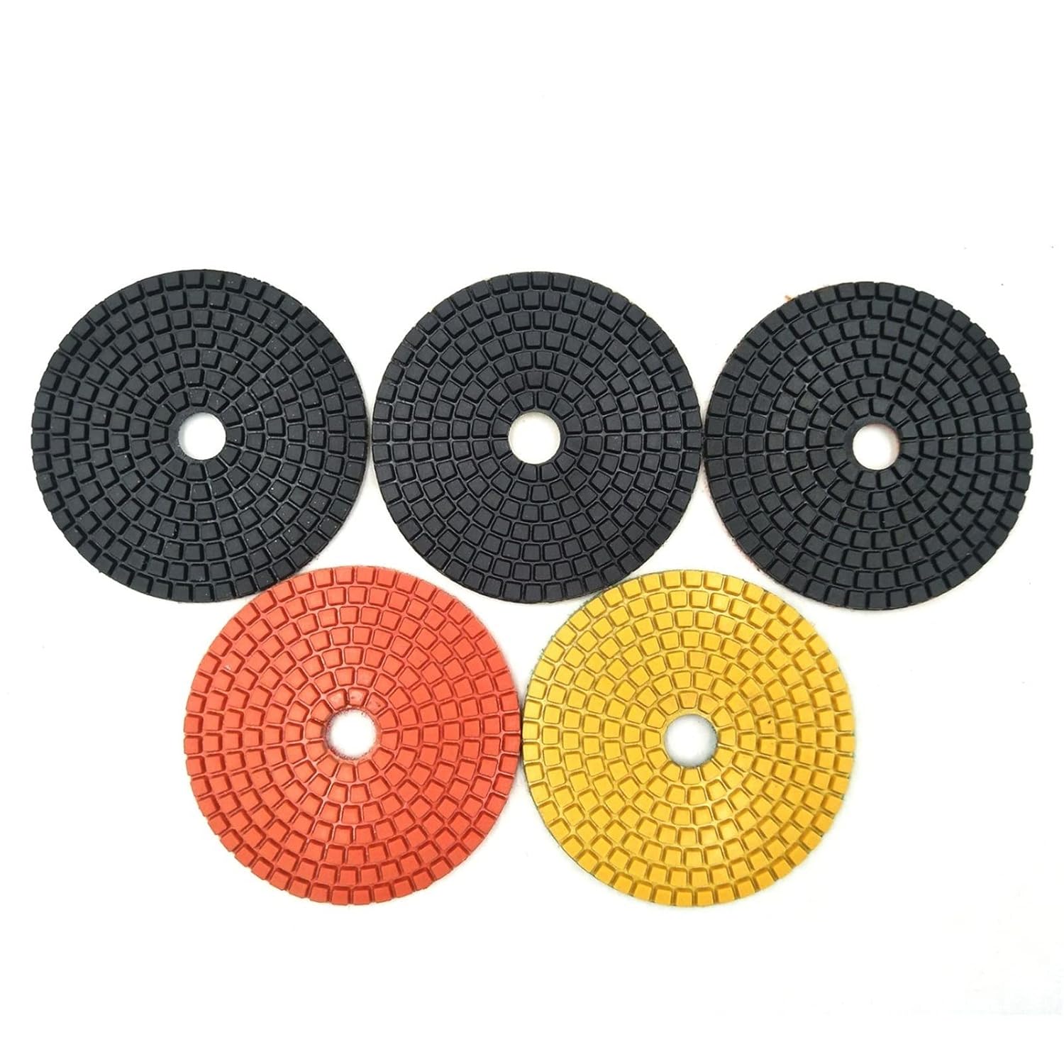Wet Polisher 5 PCS Stone Concrete Marble Quartz Granite 4 Inch Diamond Wet Sanding Polishing Polisher Pads Kit Tools for Wet Grinder Polisher, 1005003697888237