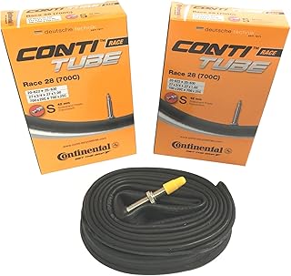 Continental Race 28 - Camera d'aria per bici da strada, 700 x 20-25c, Presta 42 mm, confezione da 2, colore: Nero