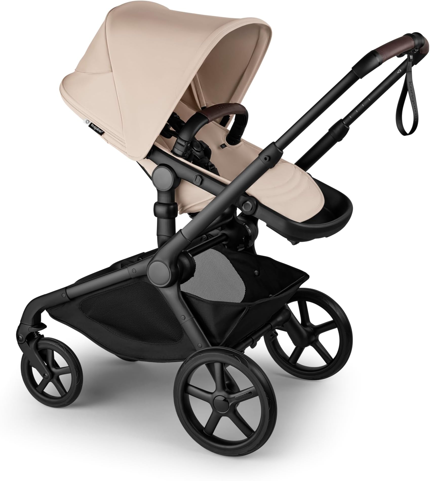 Bugaboo Kangaroo All-Terrain Single-to-Double Tandem Stroller for Infant and Toddler, for Up to Three Kids, XL Wheels, One-Hand Operation, Large Bassinet, XL Underseat Storage (Desert Taupe)