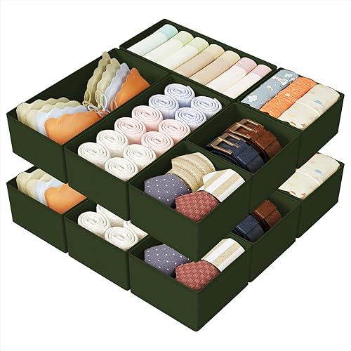 Miniatura 37 de DIMJ Organizadores de Cajones - Juego de 4 Organizadores de Armario de Tela y Almacenamiento, Divisores de Cajones para Ropa de Bebé, Calcetines
