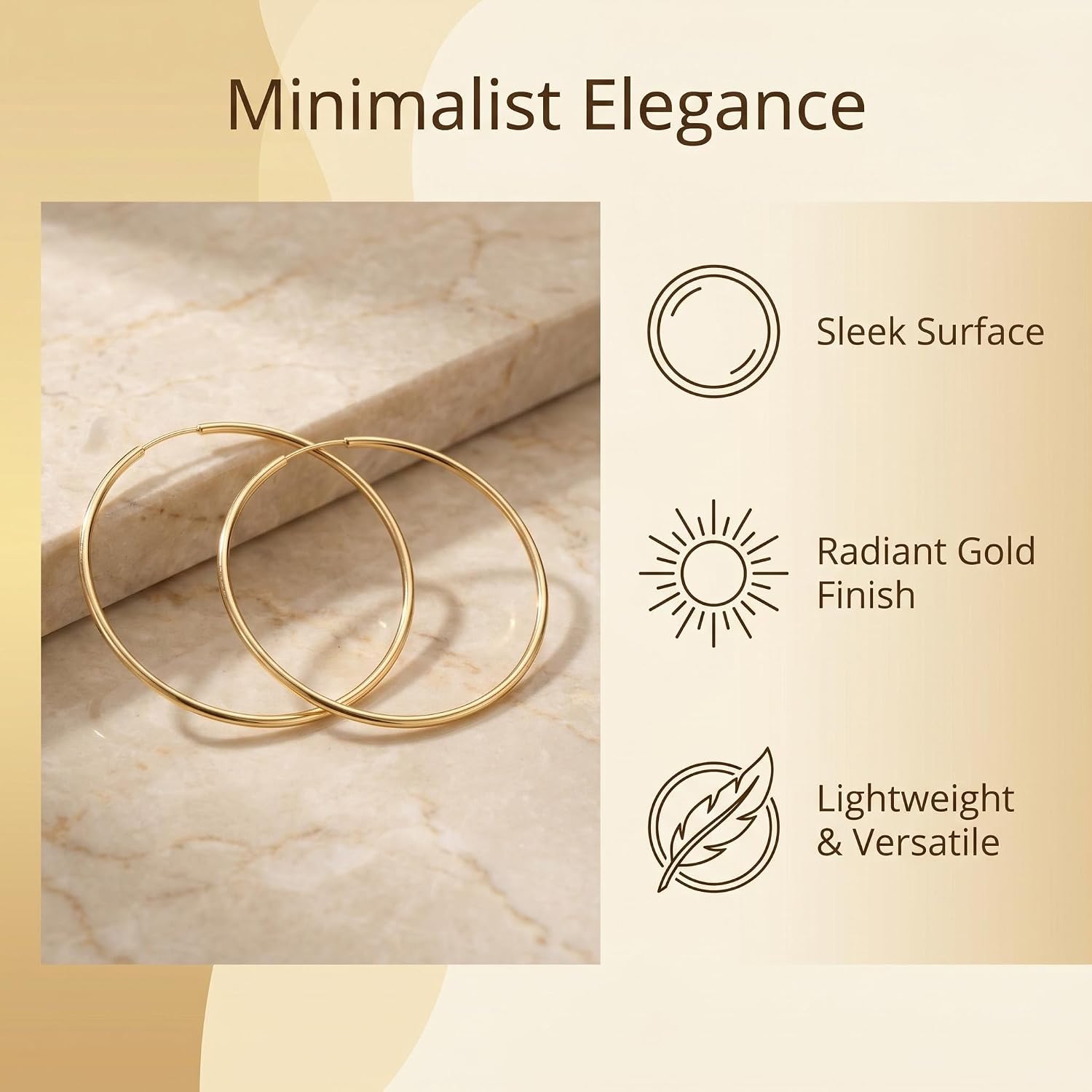 14K Gold Hoop Earrings for Women Stunning Oversized Large Gold Hoop Chunky Earrings for Women Elegant