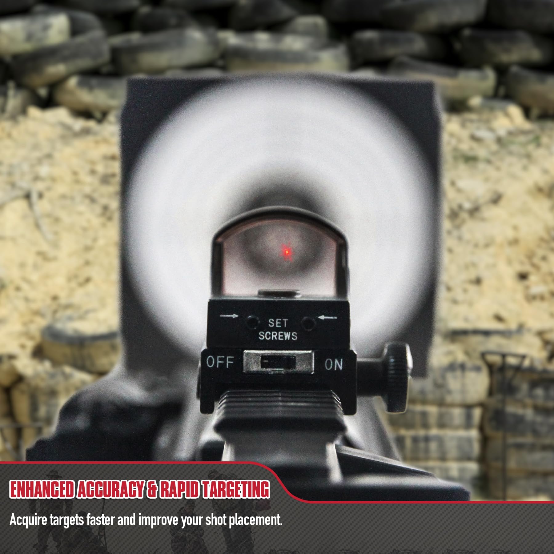 VicBre HD107L Red Dot Visier Rotpunktvisier Leuchtpunktvisier Reflexvisier Reticle Gun Scope Reflex Optics für die Jagd und das Schießen