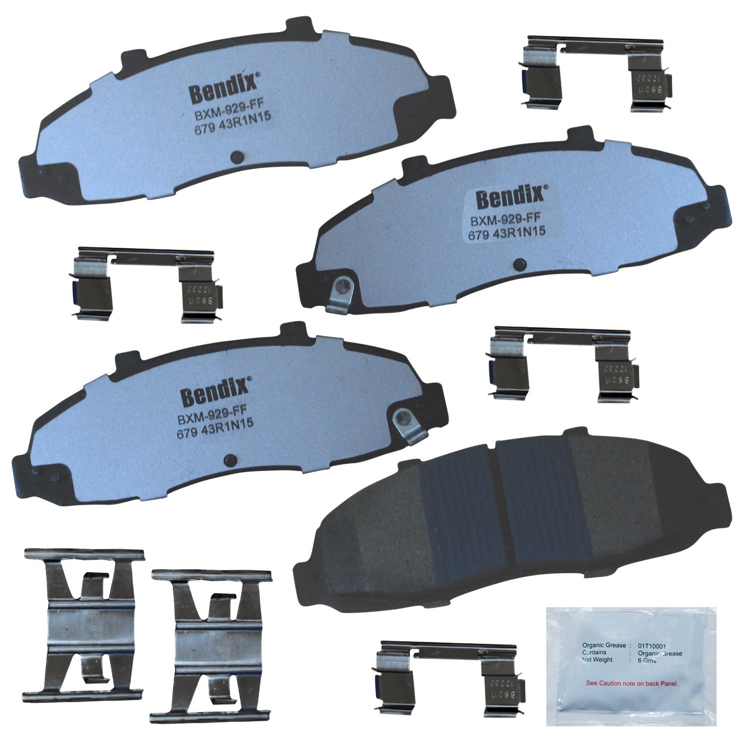 Bendix Fleet Metlok MKD679FM Semi-Metallic Front Brake Pads for Ford F-150 2003-1997, F-150 Heritage 2004, F-250 2007-2000, Lobo 1998-1997, Lobo 2003-2000, Lincoln Blackwood 2003-2002