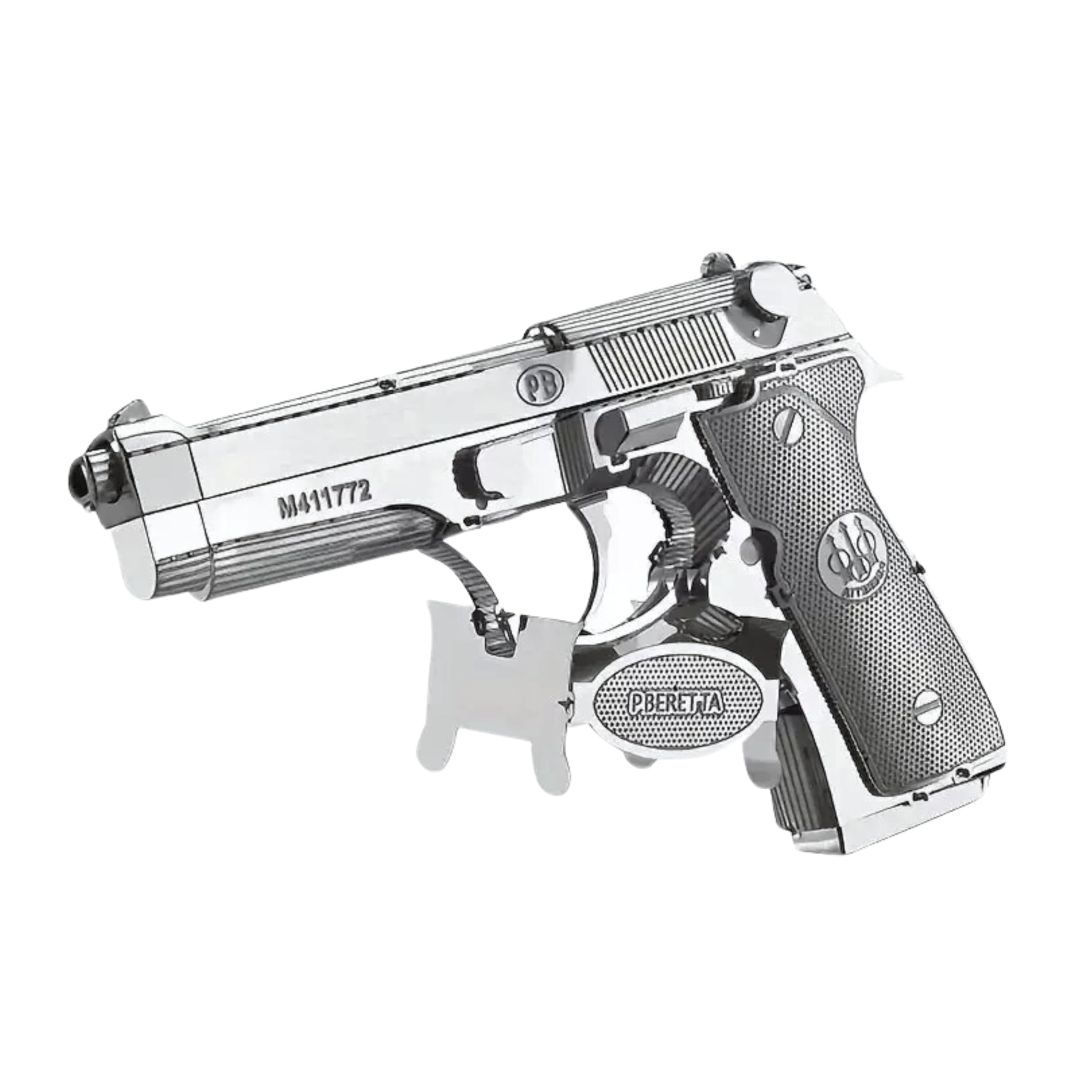 Metal Zone Beretta 92 Puzzle 3D de Metal. Puzzle Metal 3D Pistola para Montar. Rompecabezas de Metal 3D de Armas. Puzzle 3D de Metal para Adultos de 7,2 x 1,2 x 4,6cm