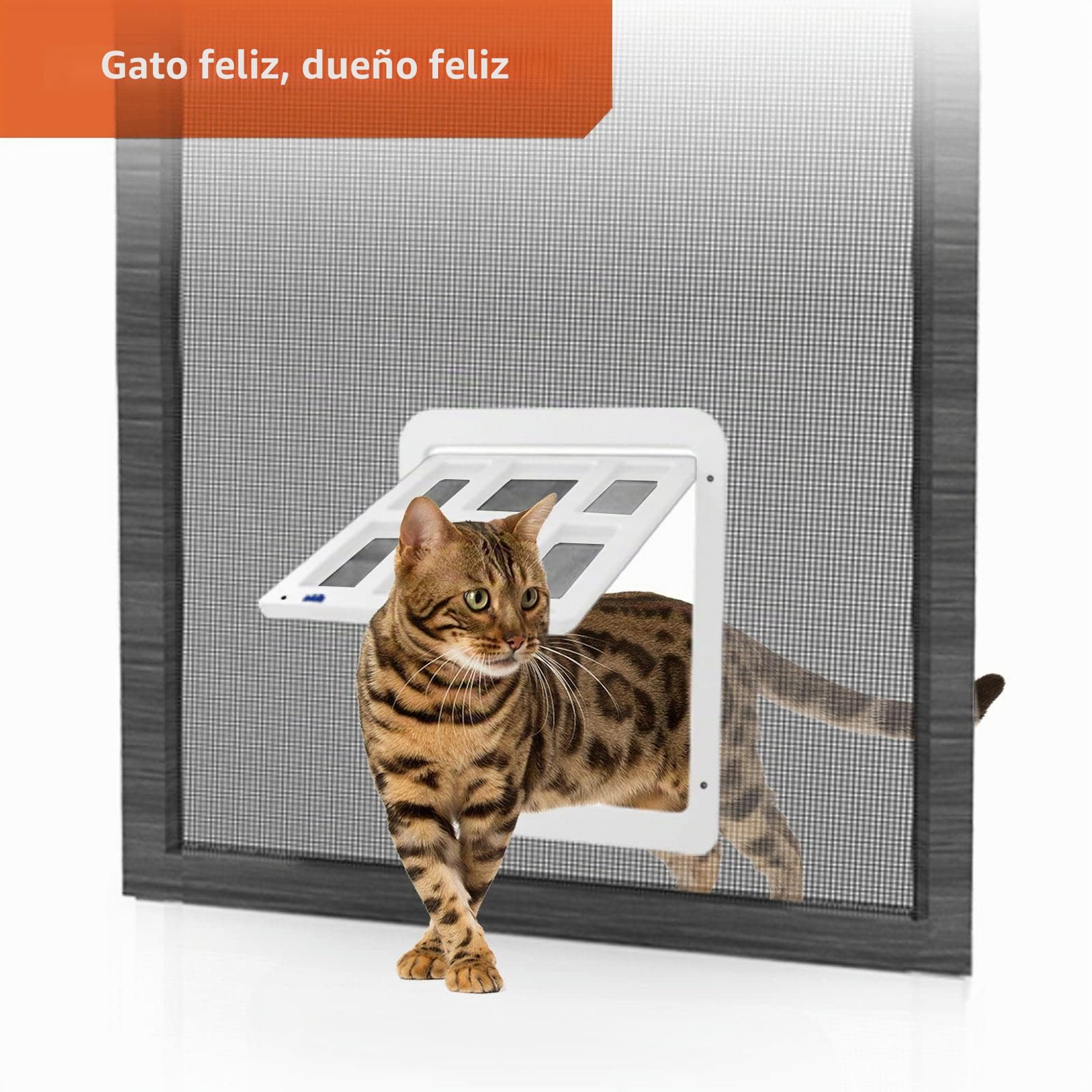 NAMSAN Gatera para Mosquitera Fácil su Instalación Cerrar con Imán Puerta para Perros en Mosquitera-Blanco