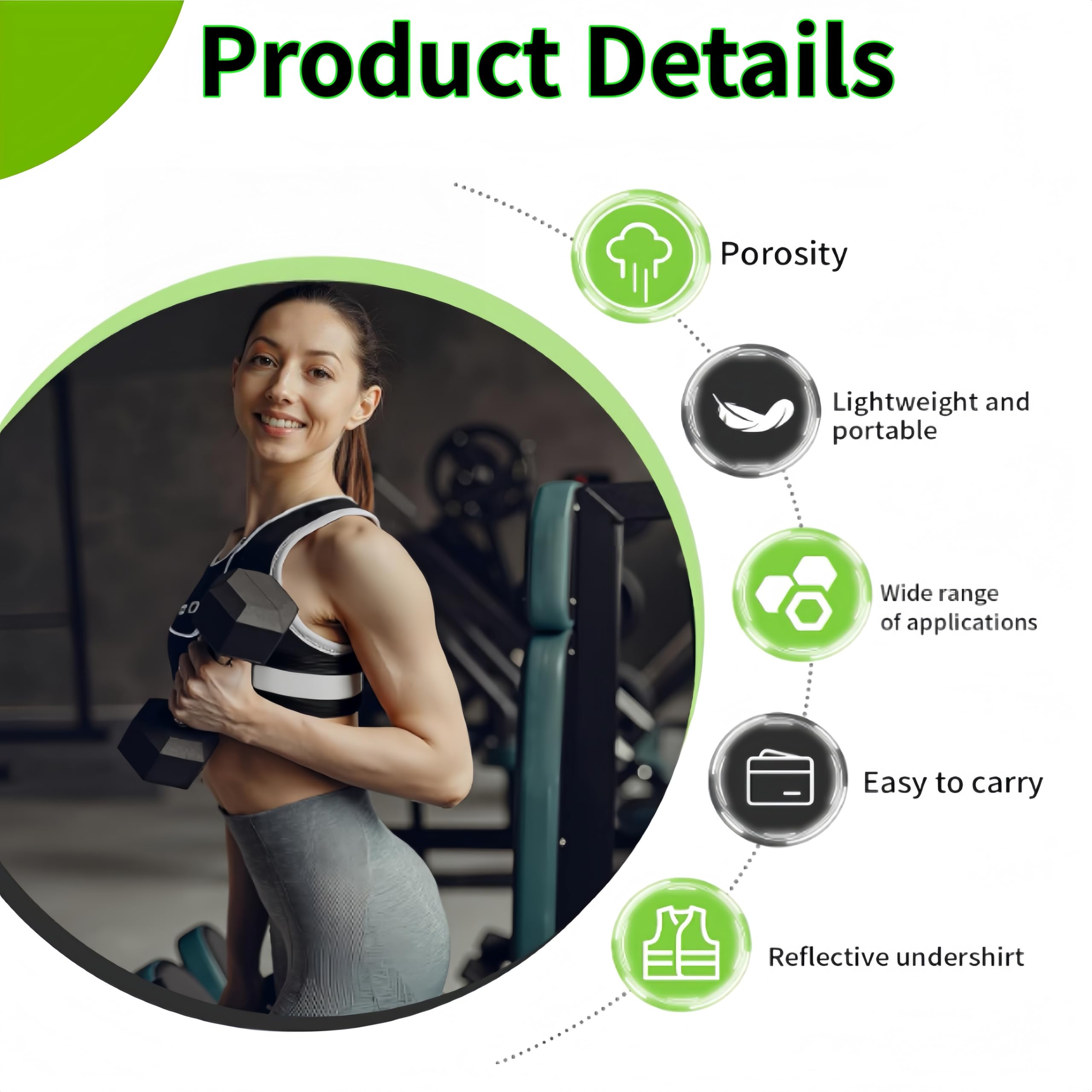 Chaleco reflectante para correr ajustable con soporte para móvil hombre mujer