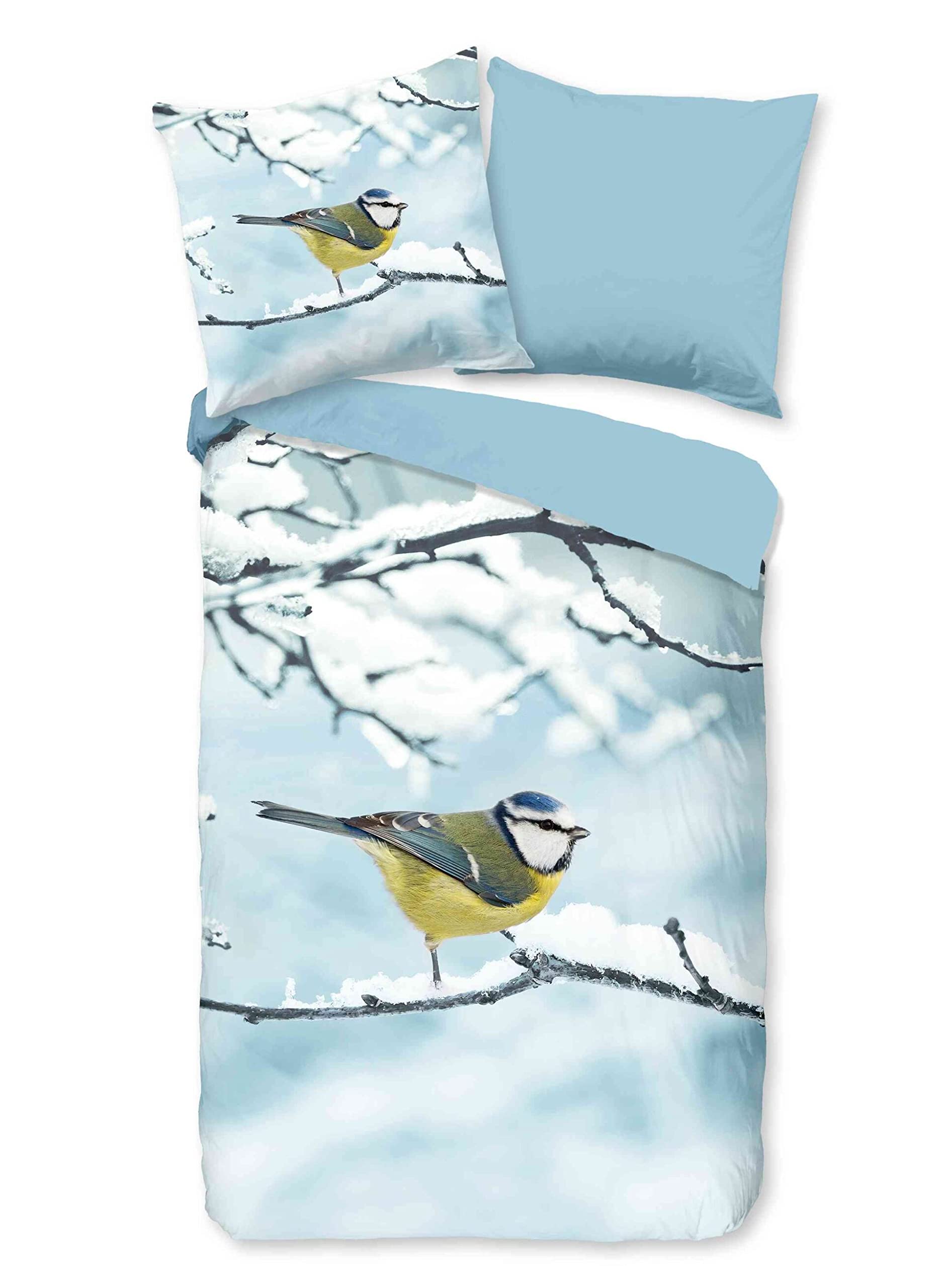 Funda de edredón individual franela azul 135 x 200 cm para nórdico de invierno modelo 30140