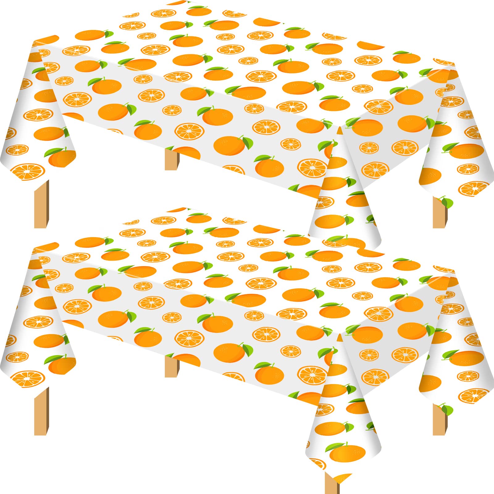 Tudomro 2 Pcs Little Cutie Party Tablecover, Fruit Orange Tablecloth for Cutie is on the Way Birthday Party, Baby Shower, Summer Outdoor Picnics, Baby