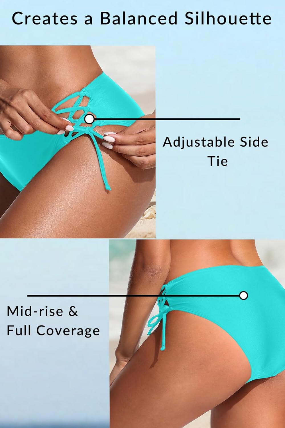 Women's Two Piece Bikini - Push Up Swimsuit Set V Neck Lace Up Bathing Suit 2025 Swimwear - Image 4