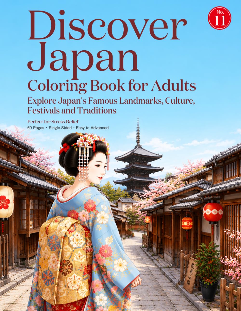 Discover Japan: Coloring Book for Adults