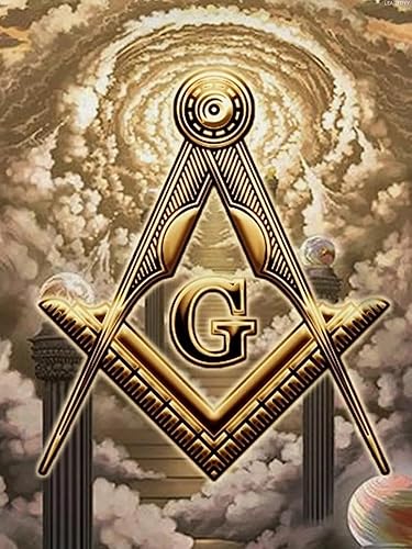 Kits de pintura de diamante 5D para adultos, pintura de diamante de taladro completo, logotipo masónico masónico para decoración de pared del hogar,