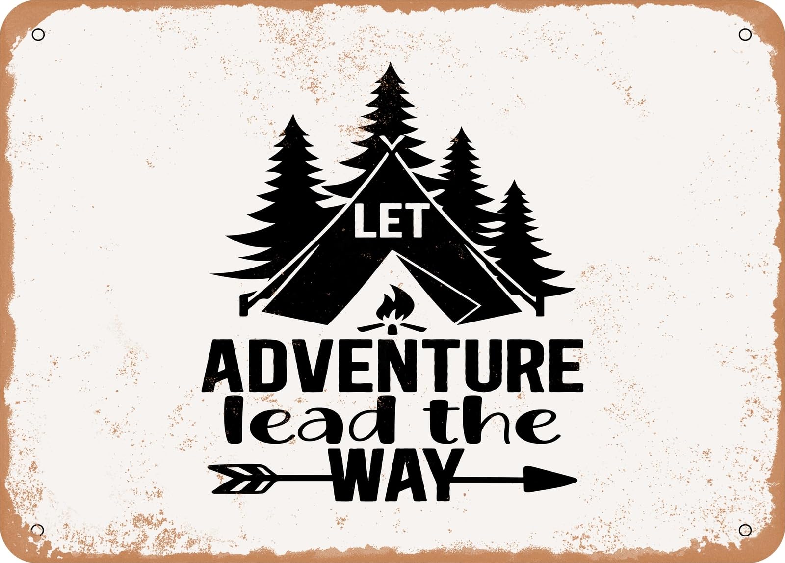 Miaomansenstore Metal Sign - Let Adventure Lead The Way - Vintage Rusty Look Sign Home Decor