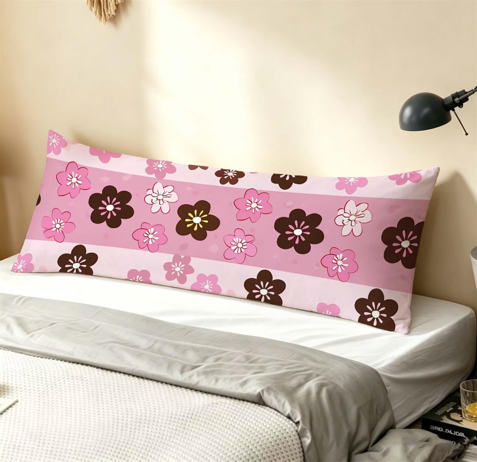 Fodera Cuscino 50 x 150 cm, Rosa-23 Velluto Copricuscini Letto, | con Invisibile Cerniera, Morbida e Traspirante, per biancheria da letto, divano, hotel, chi dorme sul fianco Fiore-7 j-149