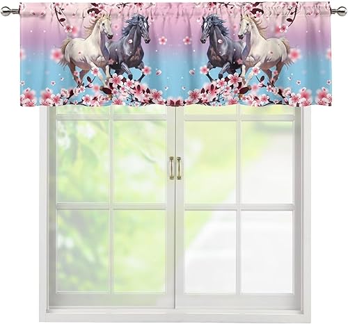 Miniatura 36 de DISNIMO Van Gogh - Cenefas de noche estrellada para ventanas, cenefa de cortina de cocina, 54 x 18 pulgadas, cortinas cortas azules para decoración