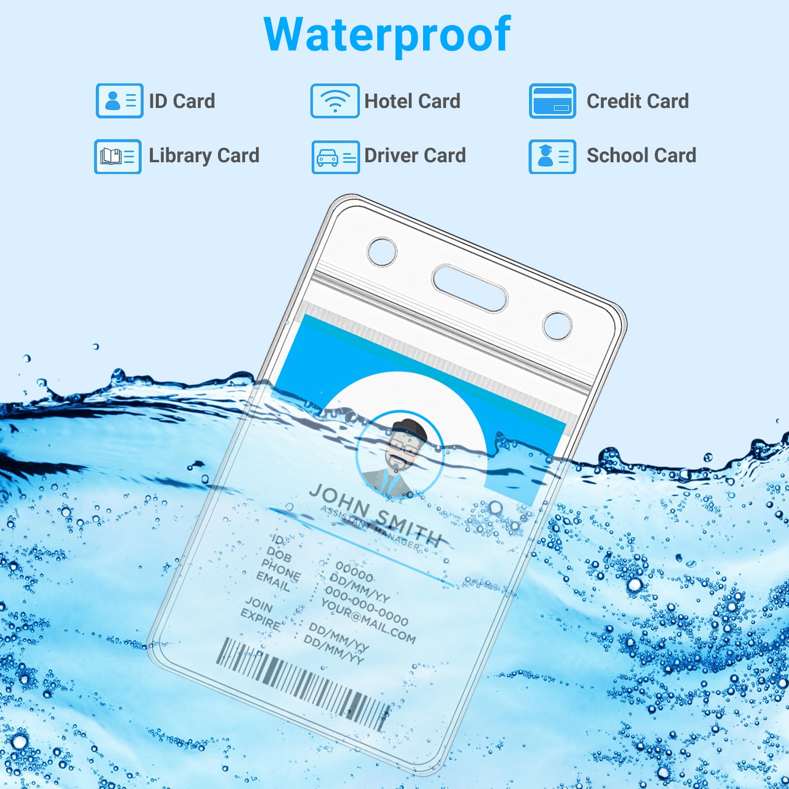 4 Sets Portatarjetas Colgante con Lanyard y Enrollable – Porta Tarjetas Identificación Transparente Impermeable para DNI, Tarjetas de Transporte, Oficina y Escuela