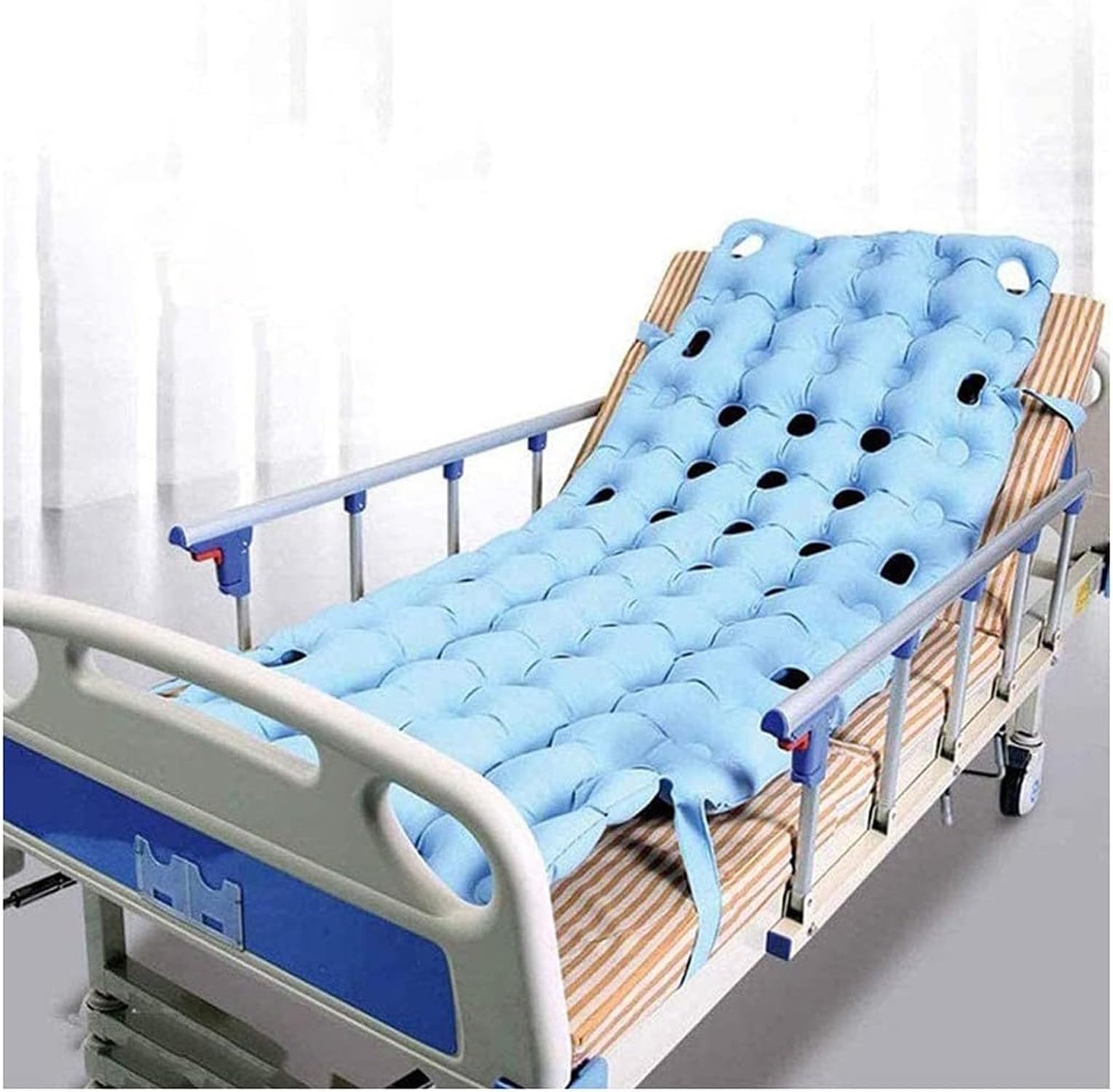 Colchon Antiescaras para Personas Mayores con Bomba De Aire Manual,para Escaras Grado I Y II,Colchón Aire Antiescaras PVC Médico Material,Colchón Personas Encamadas,Colchón para Úlceras