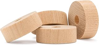 1-1/2-inch Diameter Slab Wooden Wheel for Craft, 1/4-inch Hole, 1/2-inch Thick, Pack of 24 Wooden Hobby Wheel for Model, by Woodpeckers
