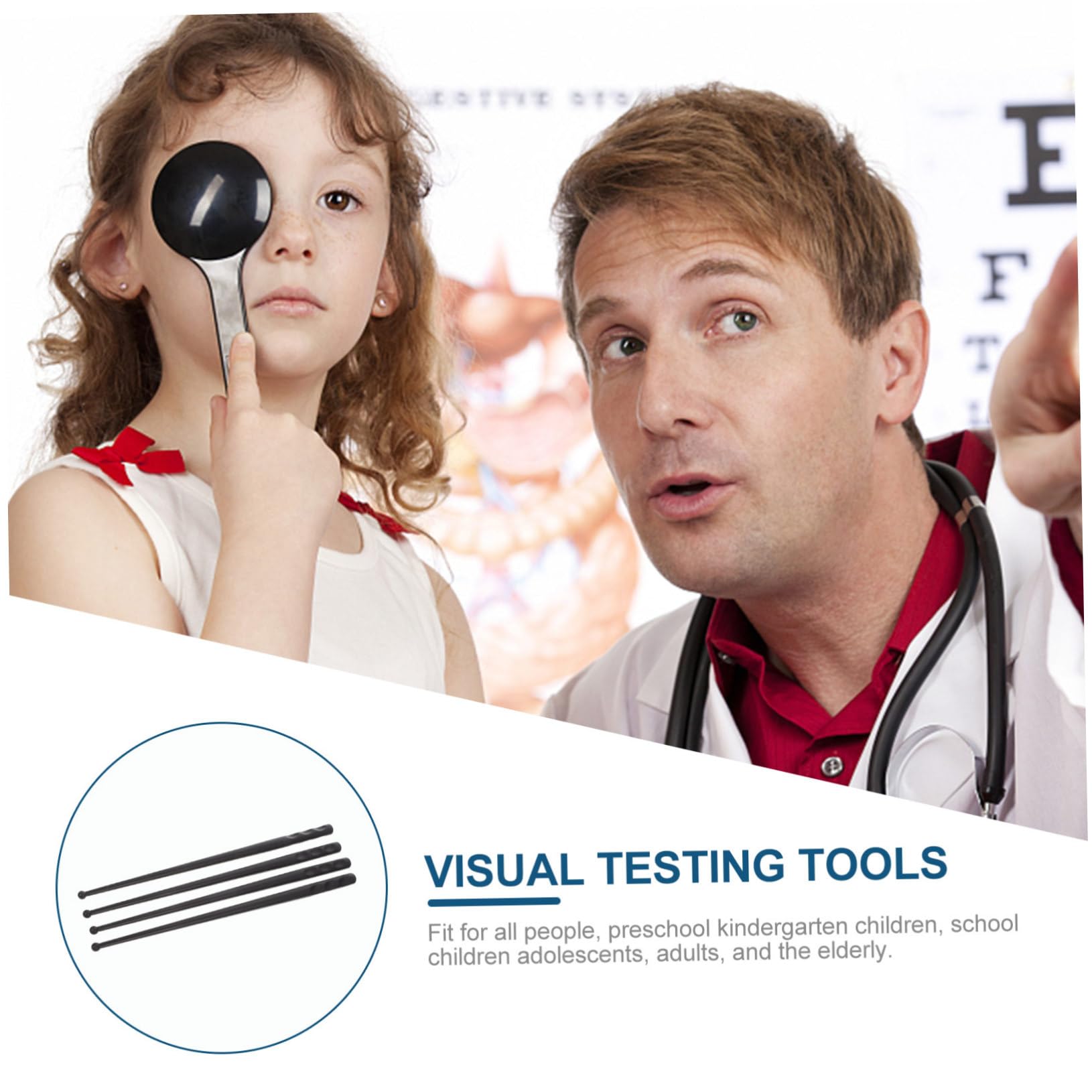 NOLITOY 4pcs Children 's Vision Test Teacher Presenter Examination Tool Optometry Hand Pointer for Adults Visual Testing Tools Acuity Mini PVC Supplies
