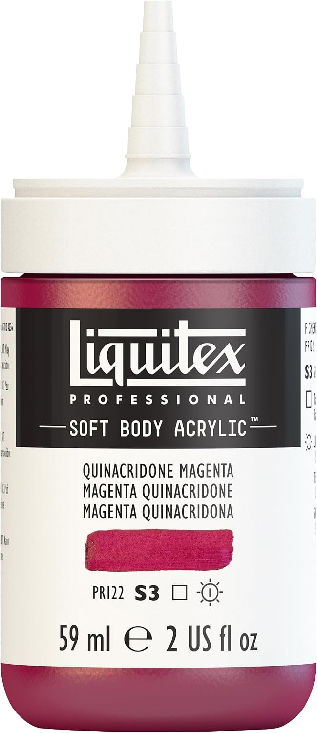Liquitex Professional Soft Body Acrylic Paint, 59ml (2-oz) Bottle, Quinacridone Magenta