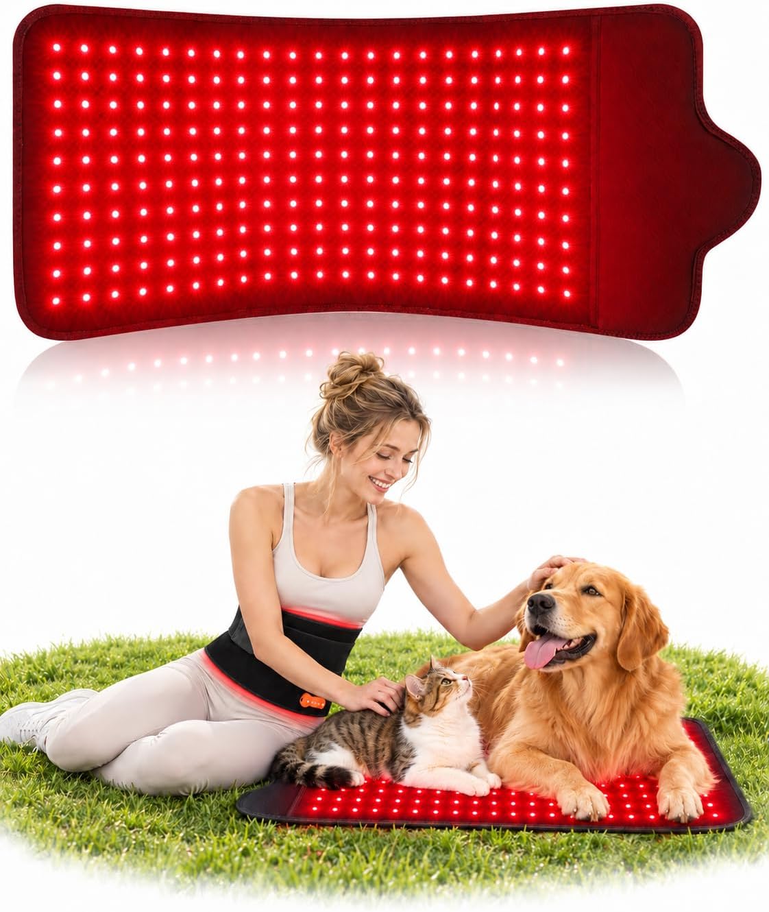 Red Light Therapy Mat for Body, Cordless 10000mAh, 210 LEDs