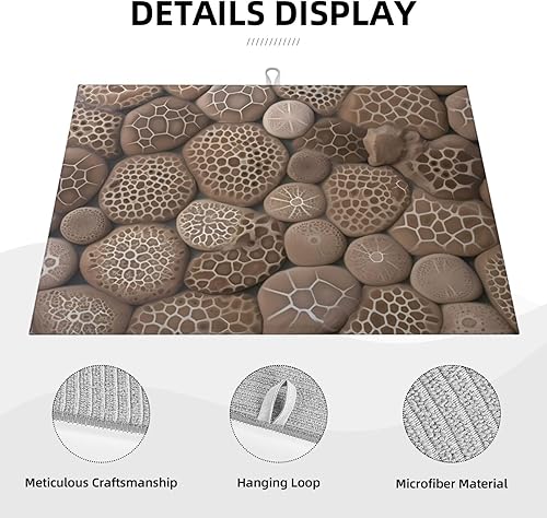 Miniatura 3 de Tapete de secado de platos para encimera de cocina, tapete escurridor antideslizante Petoskey Stone1, tapete de secado de platos, resistente al