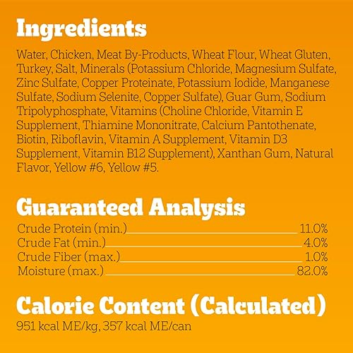 Miniatura 9 de Pedigree Alimento húmedo suave para perros adultos con alto contenido de proteínas, sabor pollo y pavo en salsa, latas de 13.2 onzas, 12 unidades