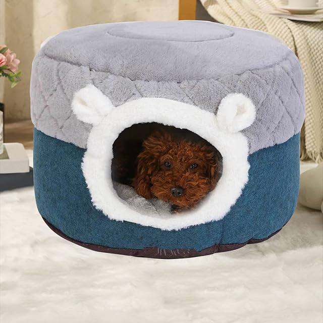 Foto 2 de 8 de Cama de felpa para gatos pequeños, cojín de invierno, antiarañazos, cálido, suministros para mascotas