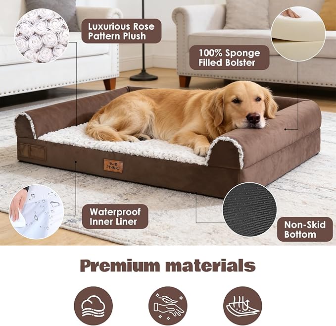 Cama para Perro Grande 136 cm Colchoneta Ortopédica Lavable miniatura 5