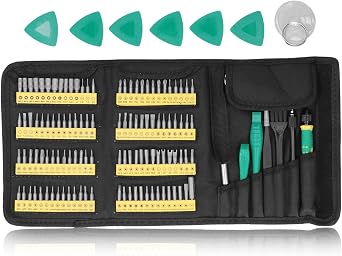 BST 117 Electronics Screwdriver Set, Professional Repair Tool Kit with 112 Bits, Telescopic Rod, Pry Bar and Tweezers, for Computer, Mobile Phone, Drone and Small Ho