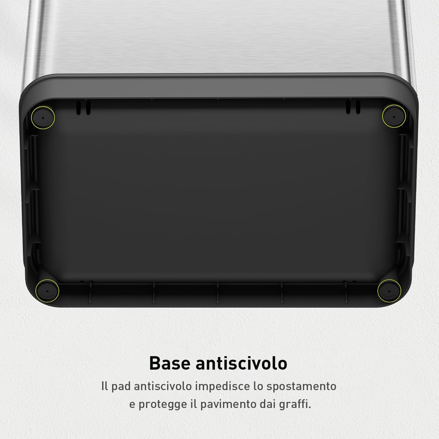 EKO Pattumiera Cucina Automatica 50L Phantom-T | Sensore Touchless Verticale | Acciaio Inox Spazzatura Antimpronta | Chiusura Silenziosa Bagno