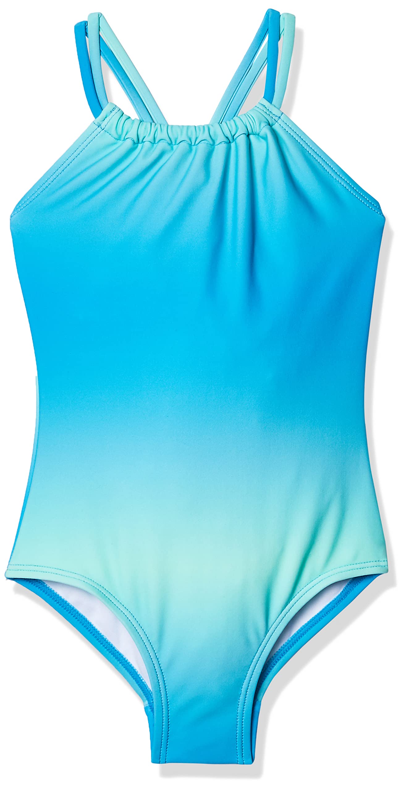 Kanu Surf Girls' Jasmine Beach Sport Halter One Piece Swimsuit, Janie Blue, 14