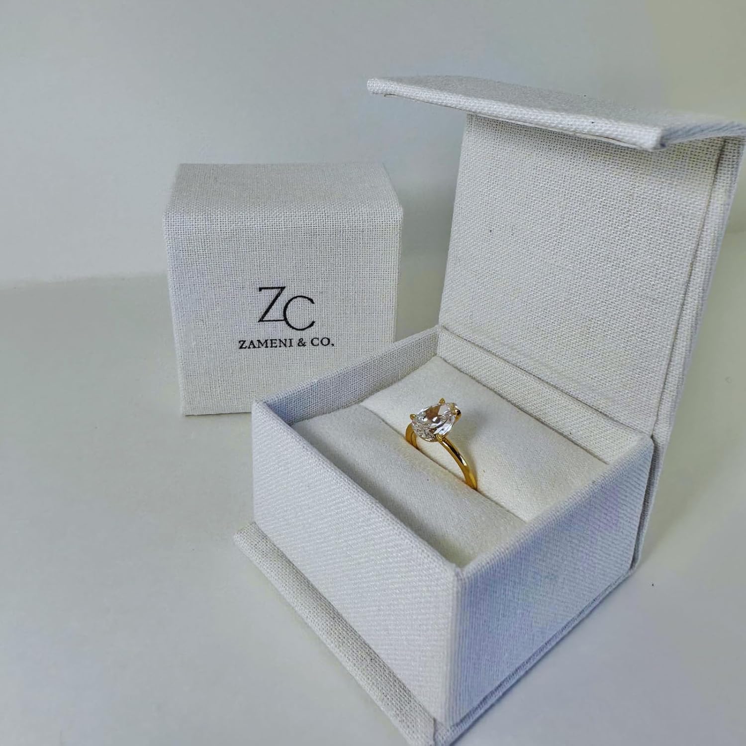 Zameni & Co 2CT Pear Cut Cubic Zirconia Engagement Wedding Ring. Sterling Silver S925. Travel Ring | Bridal Ring | Promise Ring