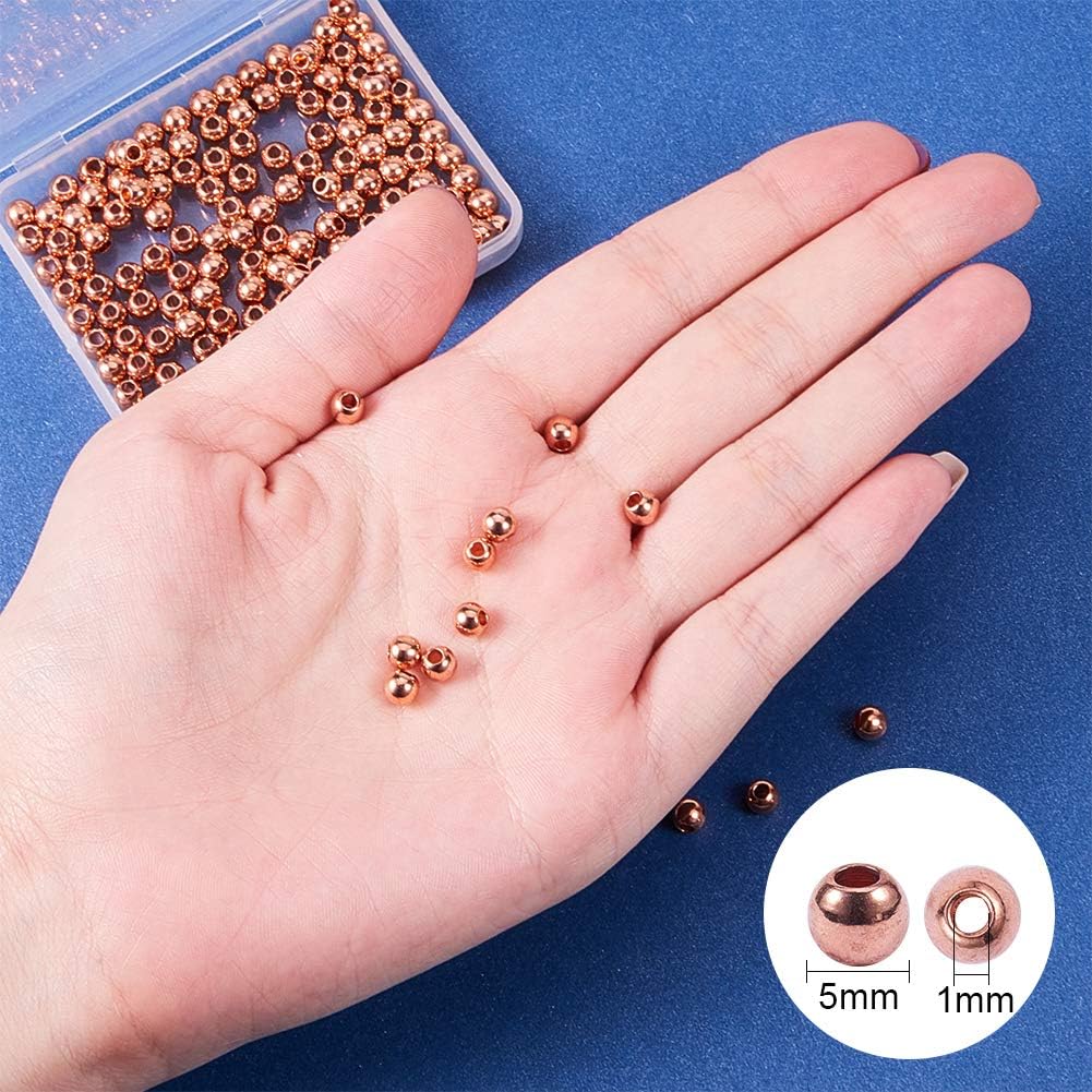 PH PandaHall 150 pcs 5mm Brass Round Beads - Image 3