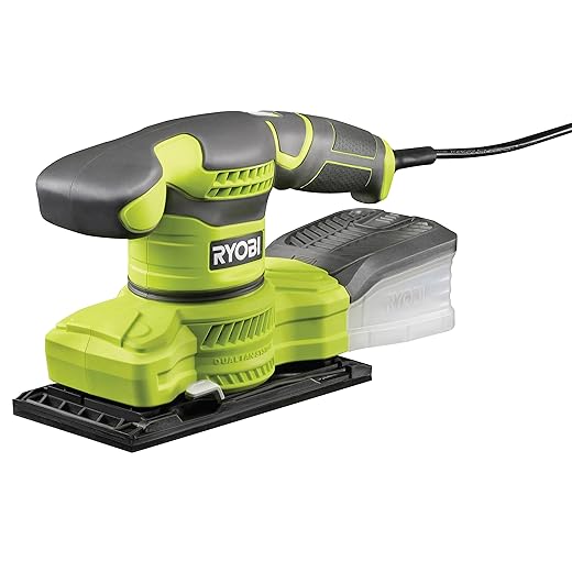 RYOBI 1/3 Sheet 200 Watt Orbital Sander - Finish Sanding, Paint Removal and Surface Preparation - Comes with 20 Abrasives