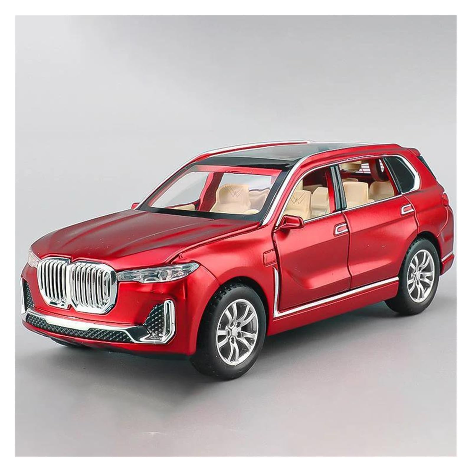 Btwodian Scale Model Car 1:32 For BMW X7 SUV Off Road Alloy Diecast Car Model Vehicles Pull Back Desk Decoration(Red)
