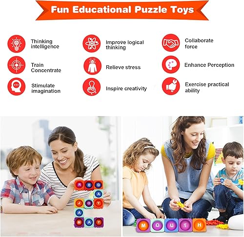 Miniatura 5 de -POP-Alfabeto en minúscula multisensorial de lectura y herramientas interactivas fonéticasSonido fuerte nítido y burbuja gigante de silicona y