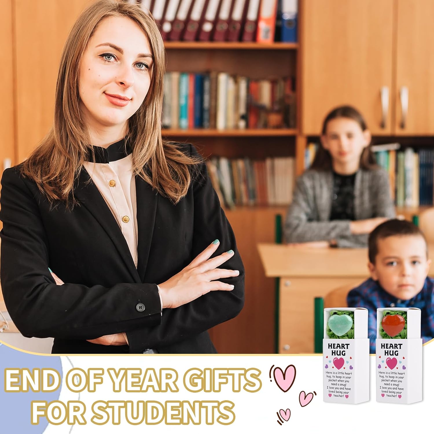 50 Pcs Pocket Hugs,Thank You Gifts Bulk,Funeral Sympathy Favors Thank You Set,Celebration of Life Decorations,Natural Stones with Pocket Boxes and Raffia Grass Teacher Guests Return Favors