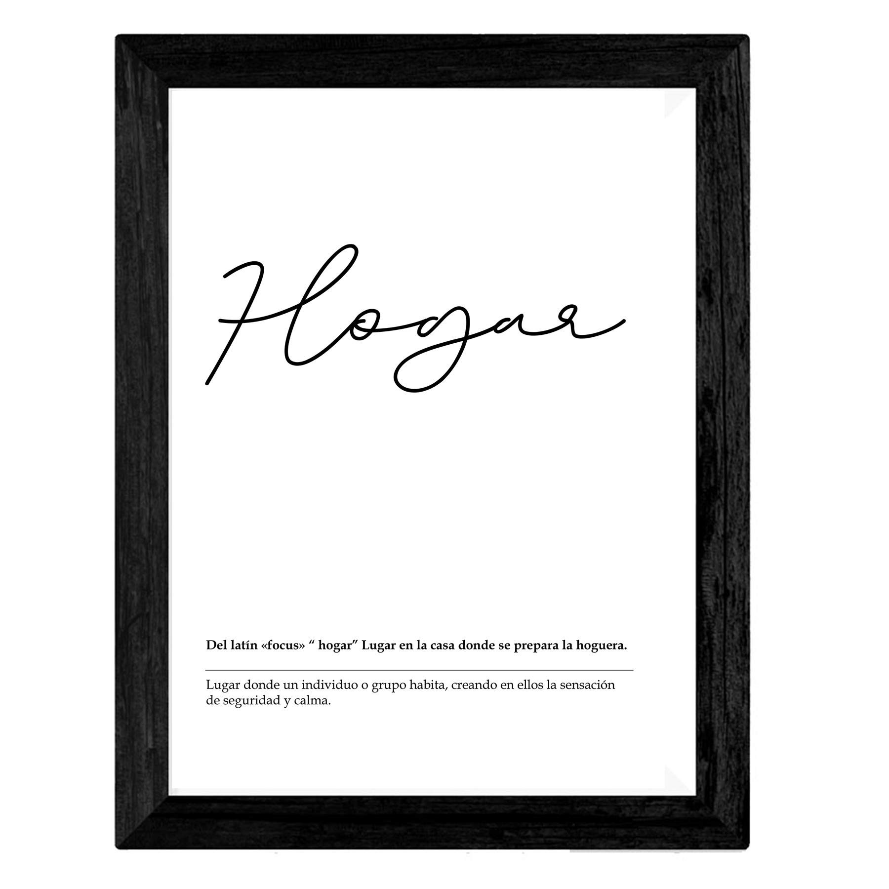 Nacnic Set de 4 láminas de Palabras Mi Hogar, en tamaño A3, Poster Papel 250 gr con Marco