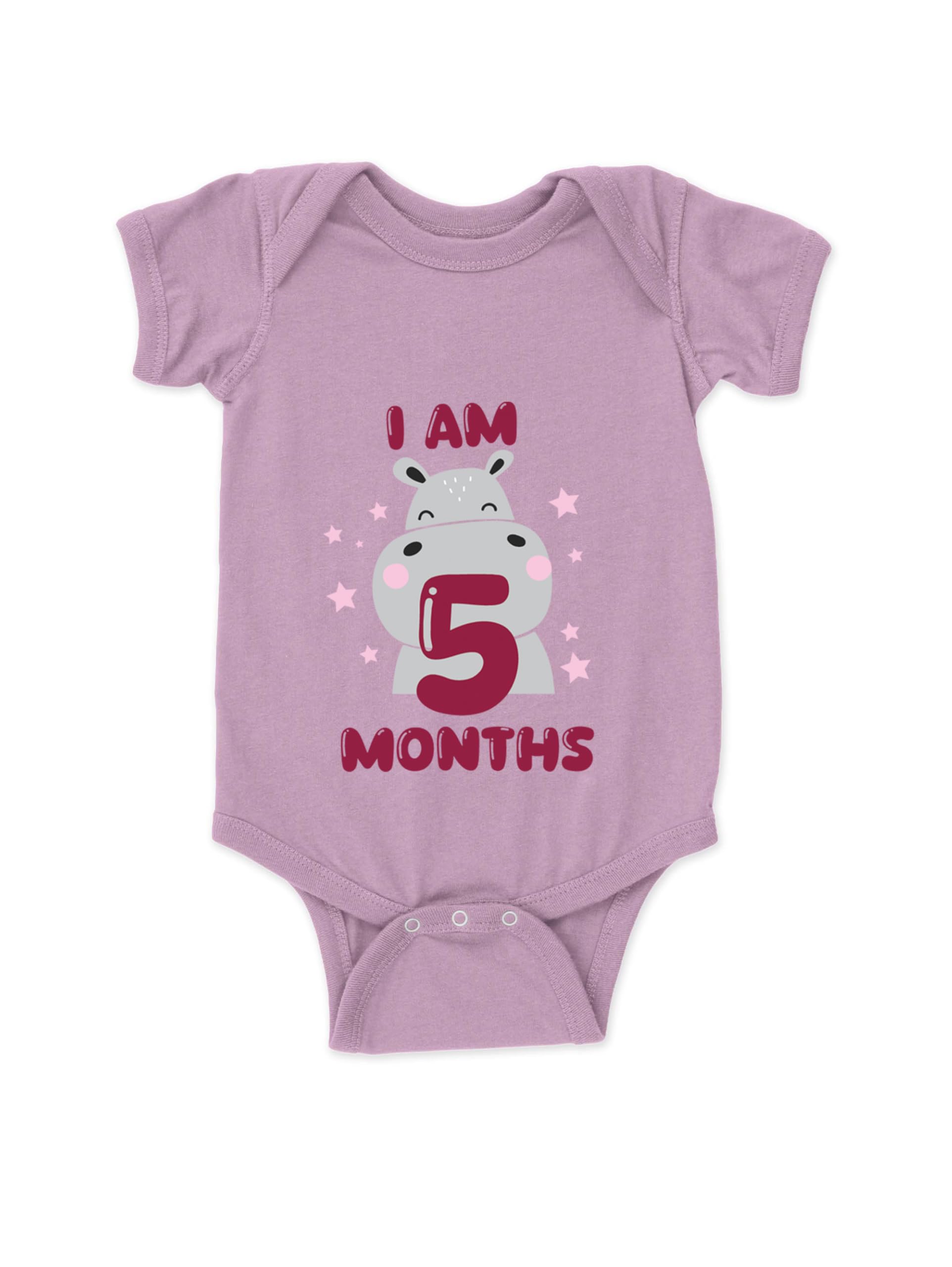 drobe Cotton 5 Month Birthday Print Romper Newborn Lavender Baby Romper for baby girl & baby boy-picture-21