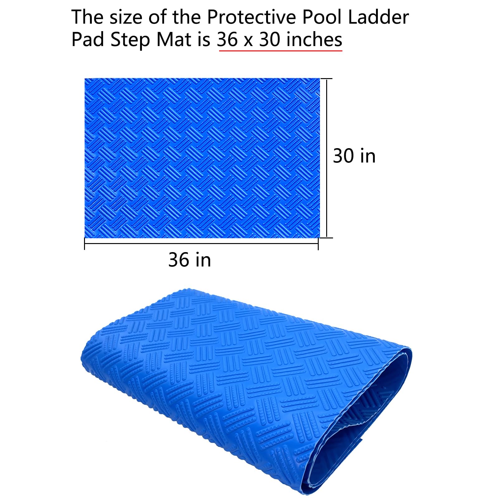 Esterilla protectora para escalera de piscina, con textura antideslizante, azul, mediano, protección de revestimiento de piscina, 76 x 91 cm