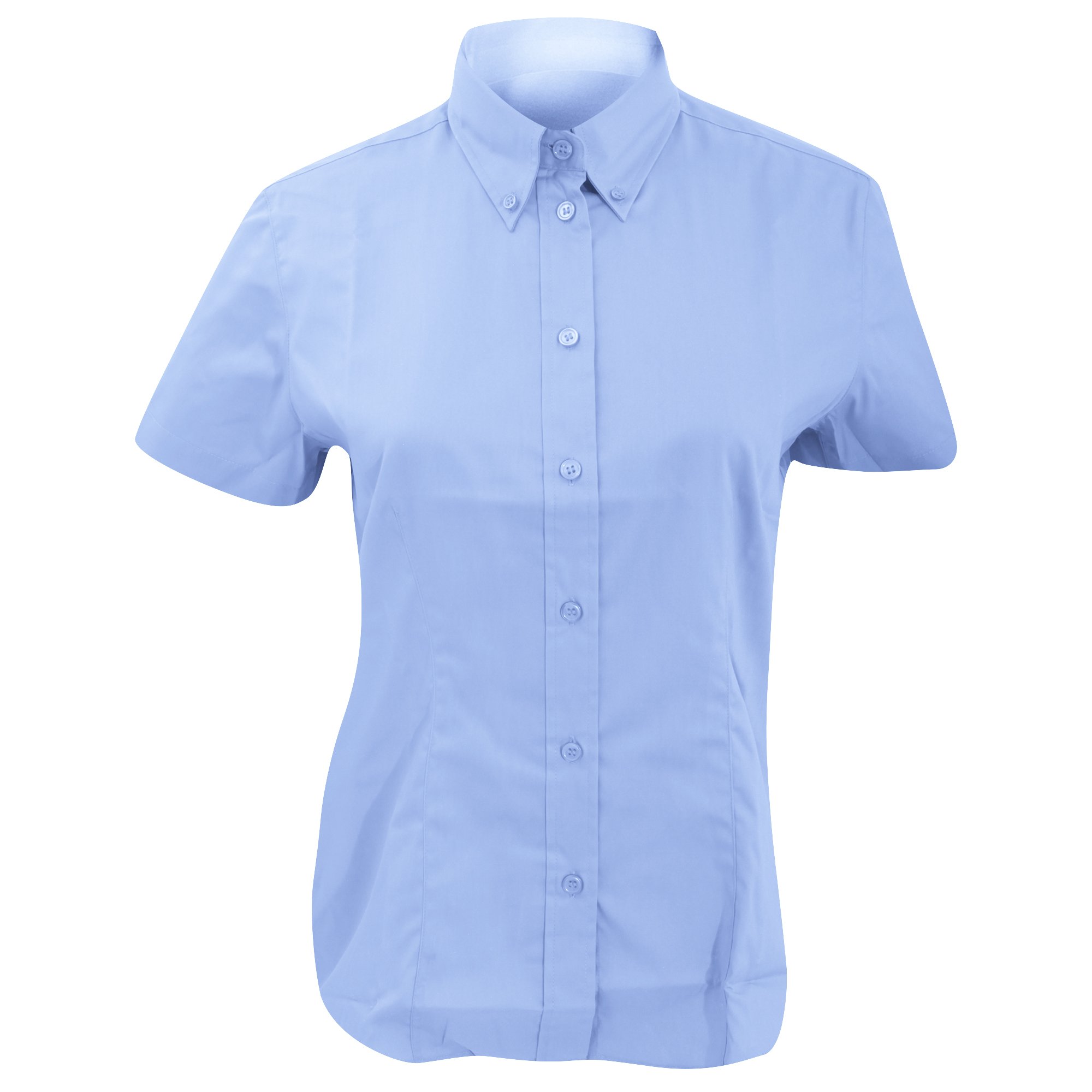 Kustom Kit Ladies Corporate Oxford Short Sleeve Shirt (16) (Light Blue)