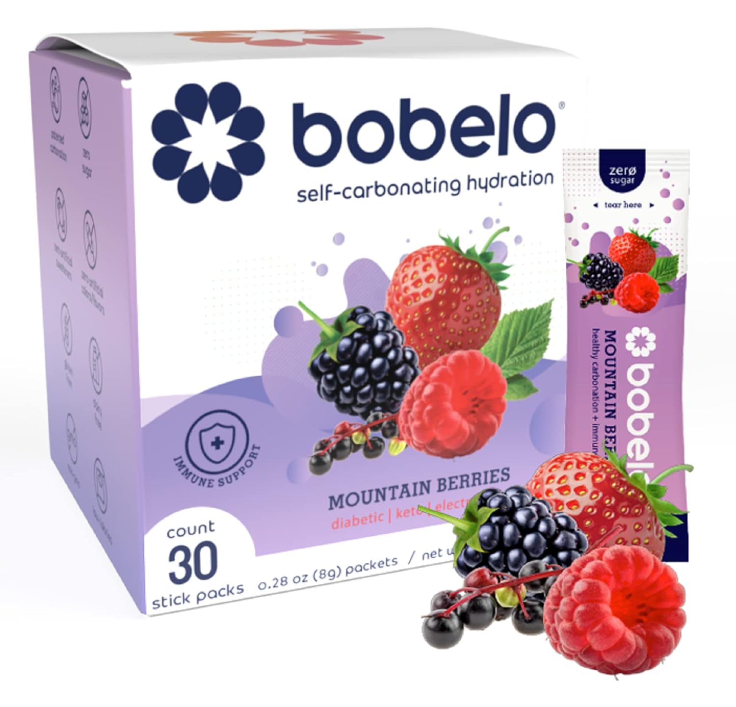 Bobelo Self Carbonating Hydration Packets Low Calorie