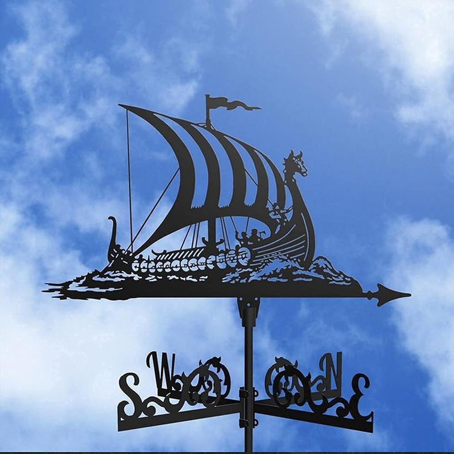 Sailboat WEATHERVANE-Sailing Ship WEATHERVANE-with Wind Direction, Outdoor Metal Bracket Weather Vane, WEATHERVANE-Courtyardtion