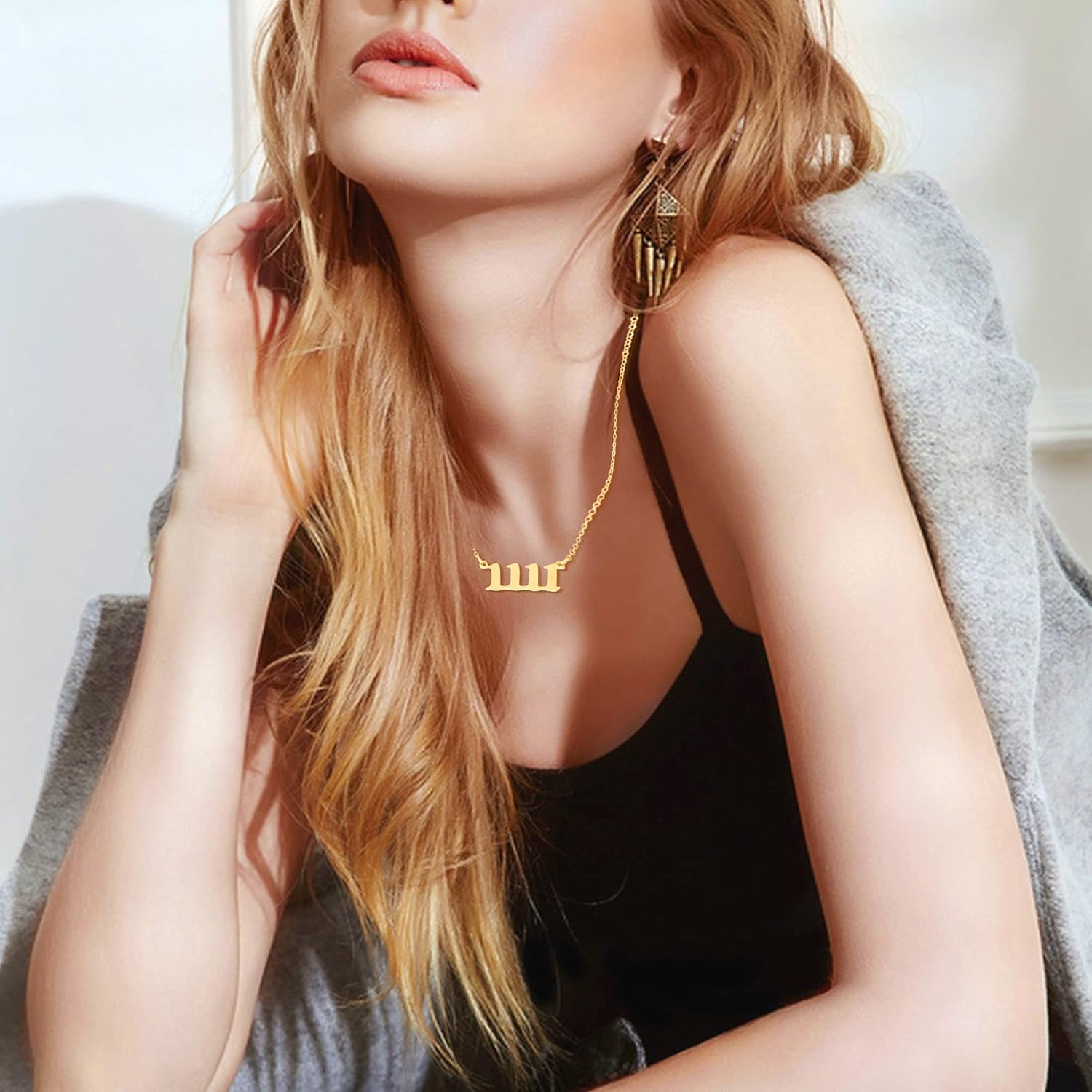 PAFFARTT エンジェルナンバーネックレス レディース ゴールドメッキ 111 111 222 333 444 555 777