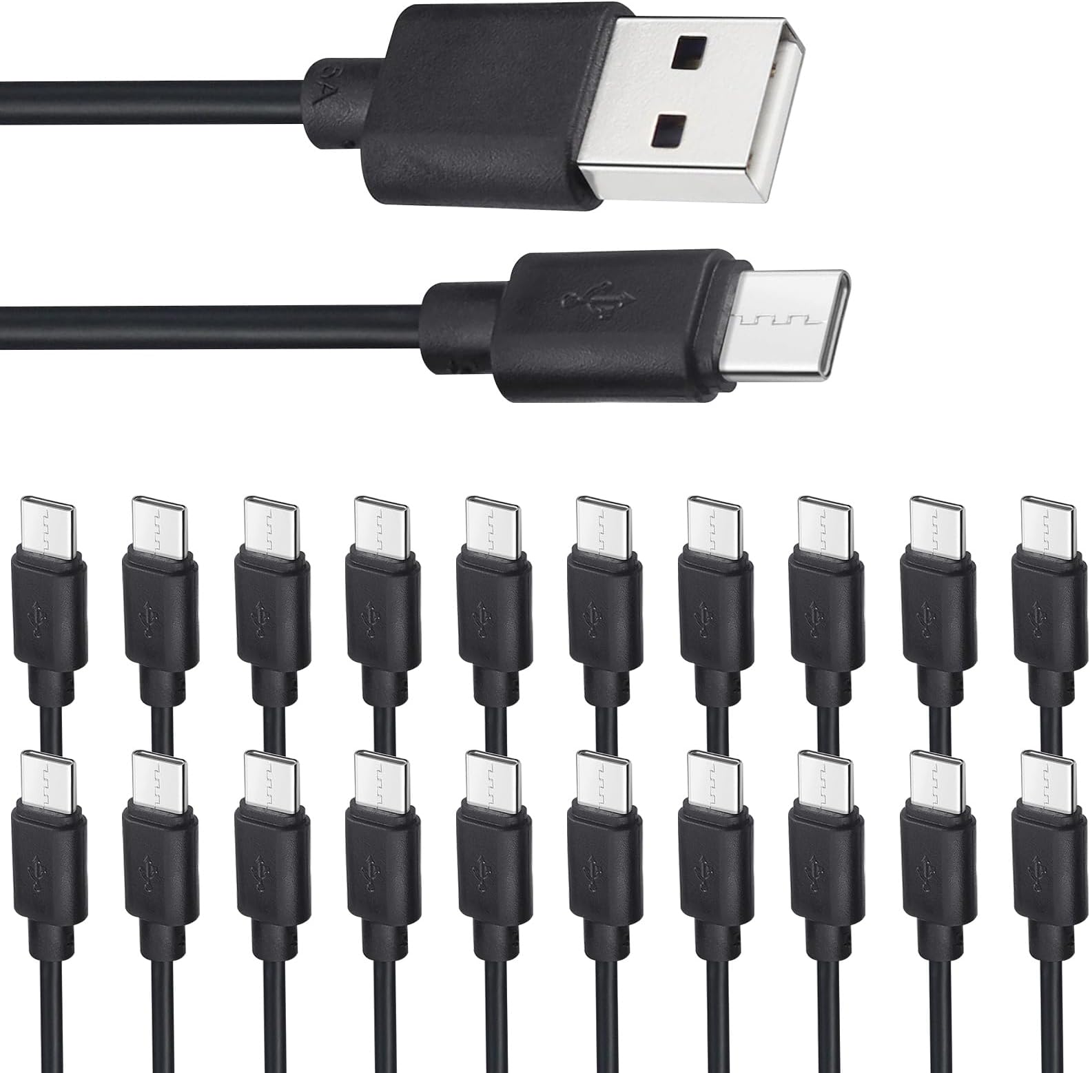 Smays USB C Cable Bulk 20-Pack, Type C Charger Cord 3.3ft Multipack