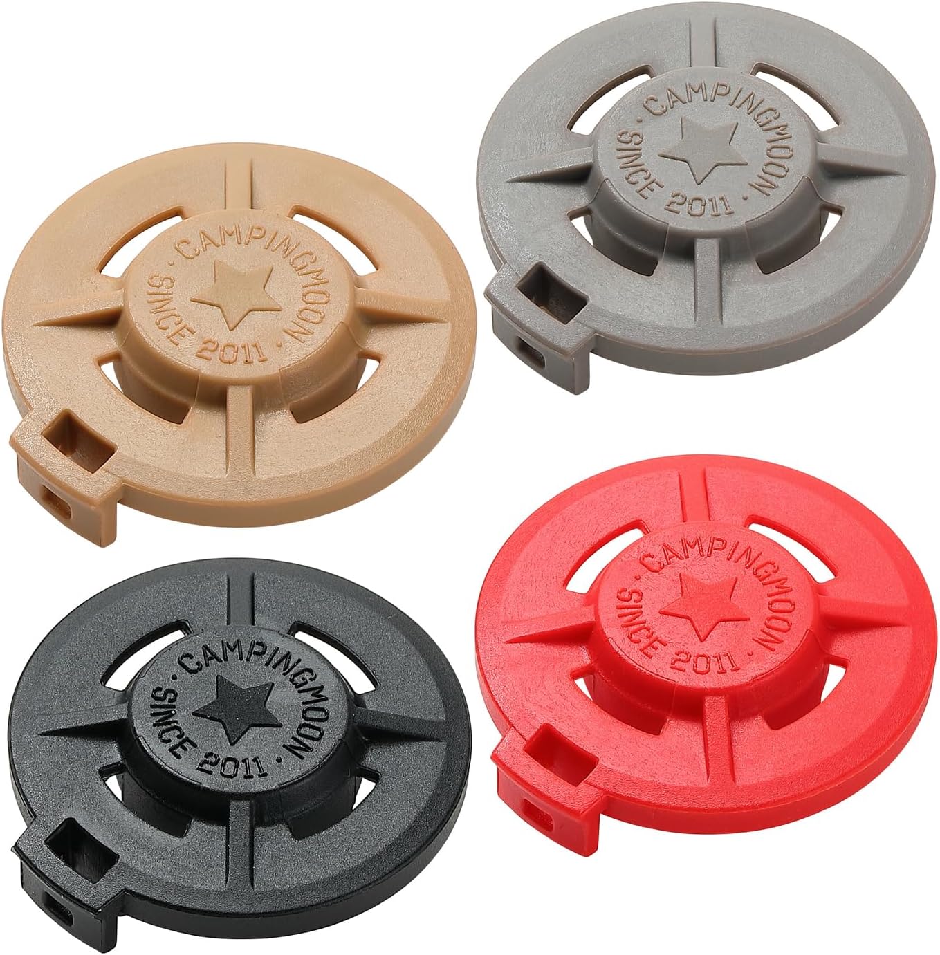 CAMPINGMOON Butane Gas Canister Caps – Resin Protective Lids for CB-Type Cassette Gas – Portable for Camping & Hiking – 4-Pack G-4