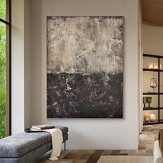 Taupe Minimalist Wabi-Sabi Wall Art Large Taupe Abstract Art Work for Wa...